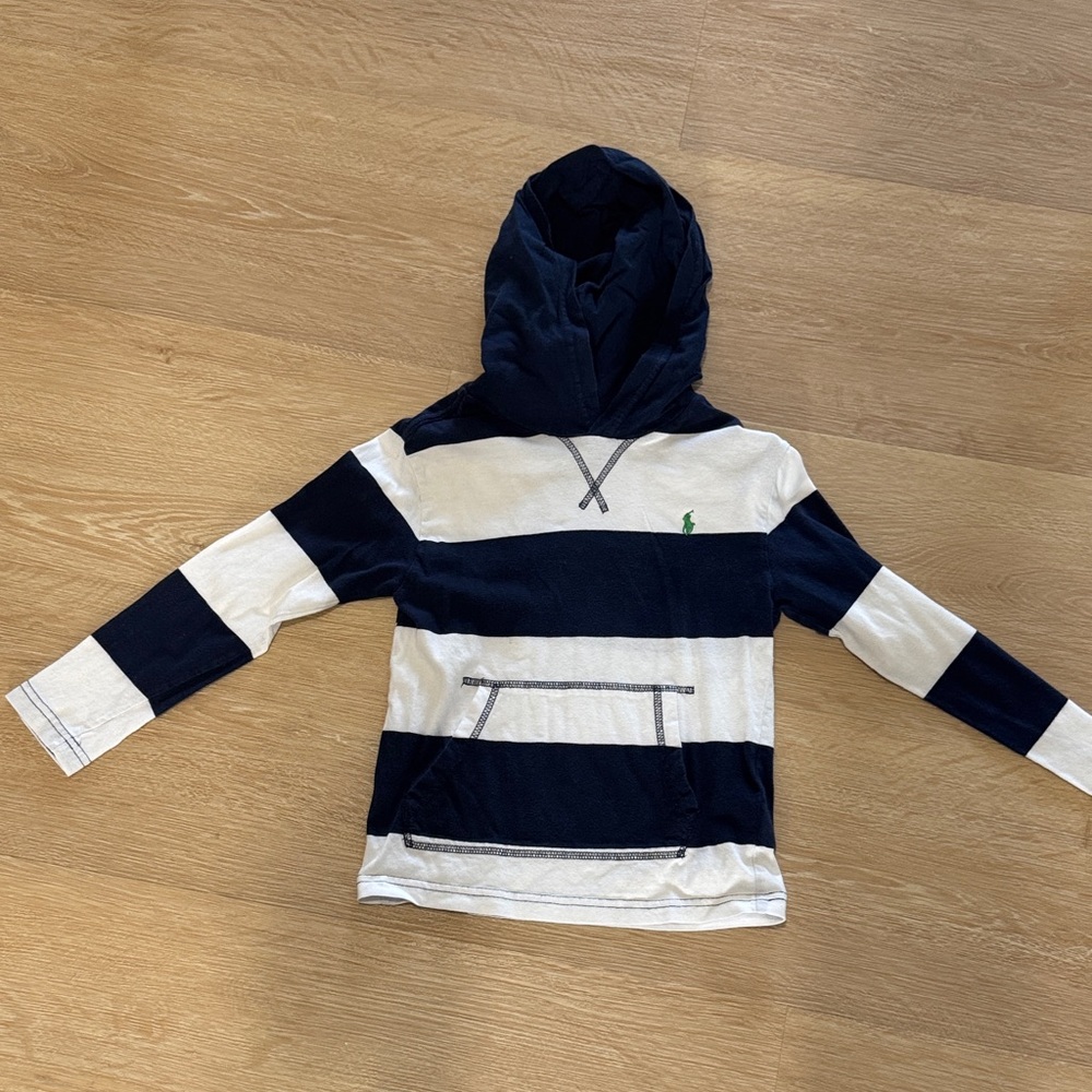 Polo by Ralph Lauren Kids Navy and White Striped Hoodie